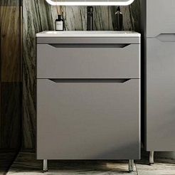 Style Line Тумба под раковину Марелла 60 Люкс Plus антискрейтч серая матовая – фотография-2